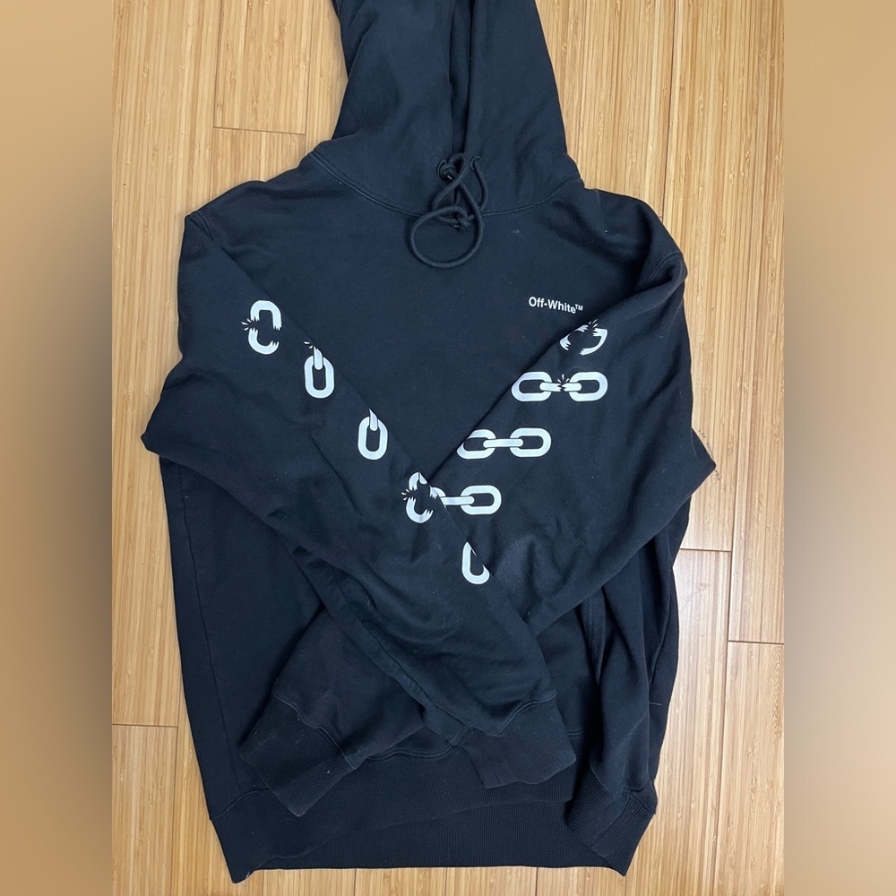 Off white chain link arrow hoodie black